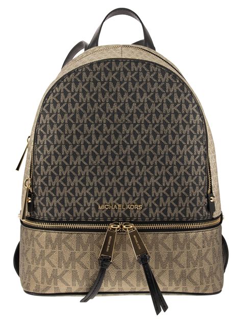 michael michael kors rhea medium logo backpack|Michael Kors signature backpack.